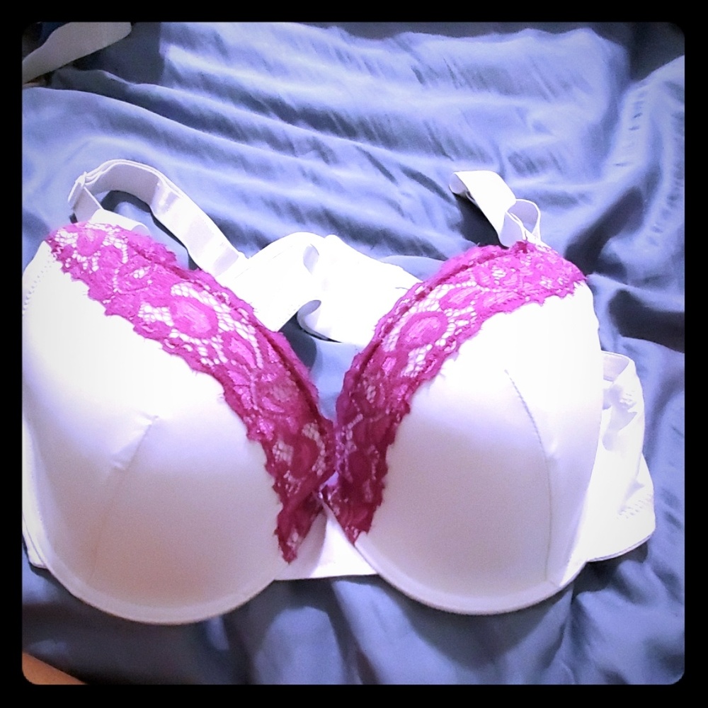 Cute pink and white bra